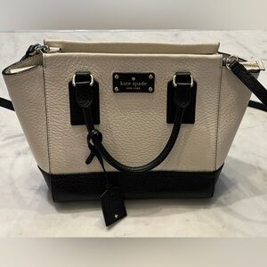 Kate Spade ♠️ Black & Creamy White Leather Handbag Crossbody
